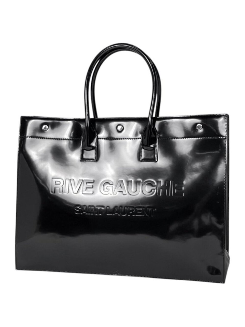 Saint Laurent Paris Tote Bag Rive Gauche Leather Black